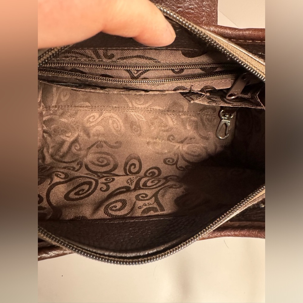 ๐#163 Brighton Heart Signature Jacquard & Croc Embossed Leather Shoulder Bag - Picture 13 of 16